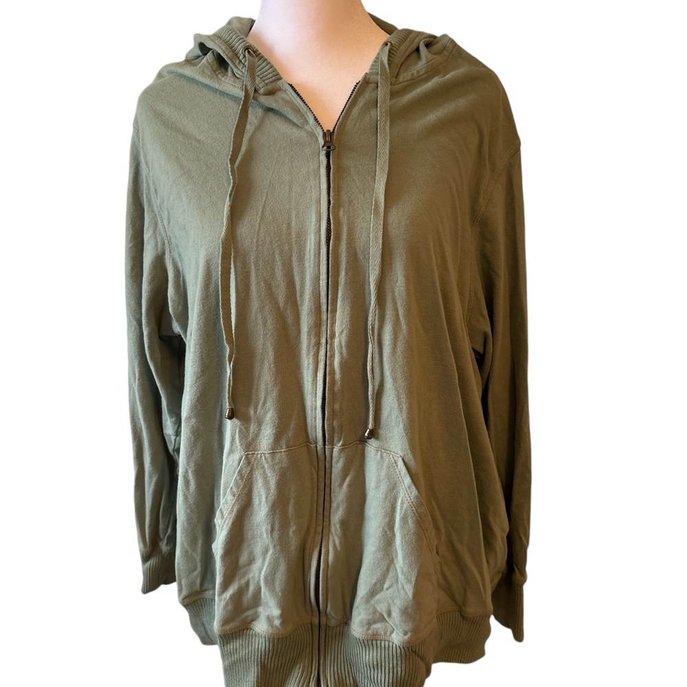 Avenue Olive Green Hooded Sweater